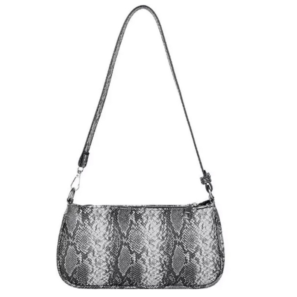 SALE! BLACK/GREY TEXTURED FAUX SNAKESKIN HANDBAG